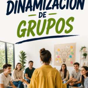 Facilitadora realizando una dinámica grupal con jóvenes en una sesión de formación sobre dinamización de grupos.